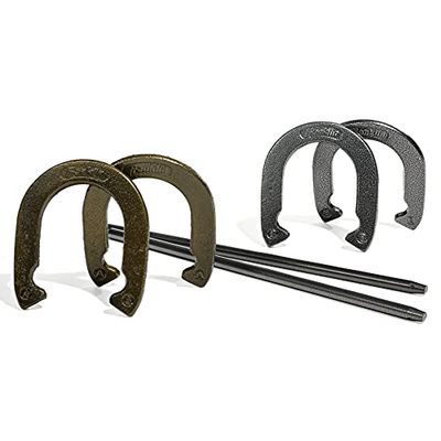 Franklin Sports Horseshoes Set - Metal Horseshoe Game Set for Adults + Kids - Official Weight Steel Horseshoes - Beach + Lawn Horseshoes - Starter Set $42.87 (Reg $53.59)