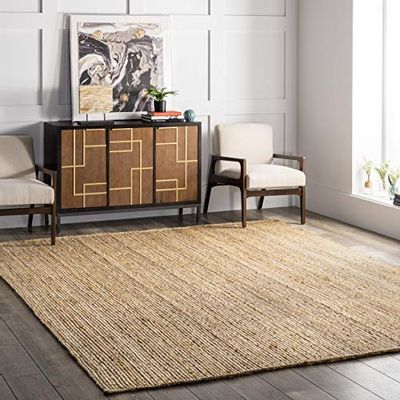 nuLOOM Rigo Hand Woven Jute Area Rug, 4' x 6', Natural $63.43 (Reg $91.09)