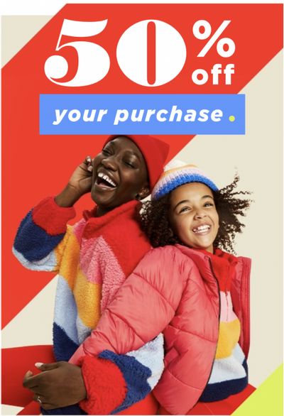 Old Navy Canada Cyber Monday Sale: Save 50% OFF Your Purchase + Kids’ Styles Starting at $7