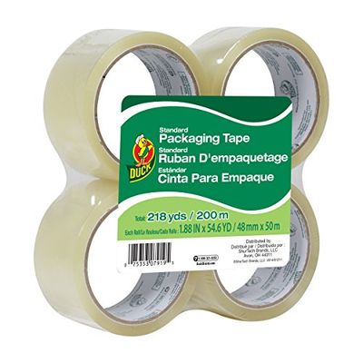 Duck Brand Standard Grade Packaging Tape, 1.88-Inch x 54.6 Yards, 4 Rolls per Pack, Clear (240238) $5.74 (Reg $7.27)