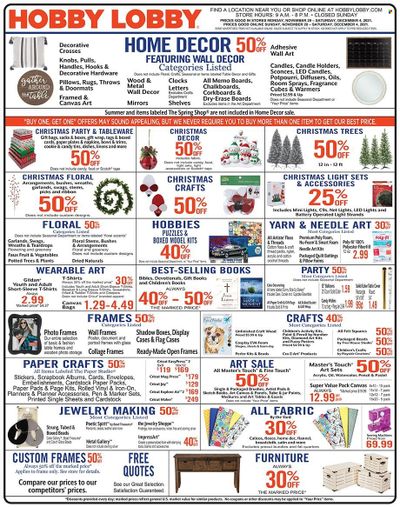 Hobby Lobby Weekly Ad Flyer November 28 to December 5