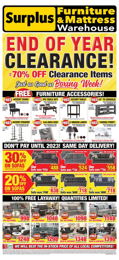 Surplus Furniture & Mattress Warehouse (Saint John) Flyer November 29 to December 19