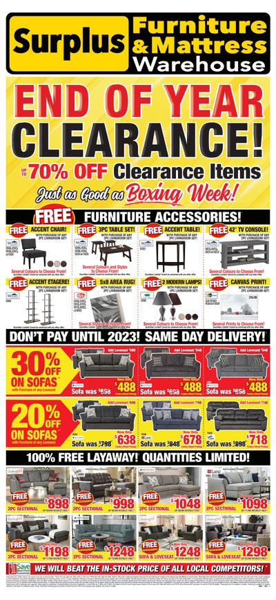 Surplus Furniture & Mattress Warehouse (Kitchener) Flyer November 29 to December 19