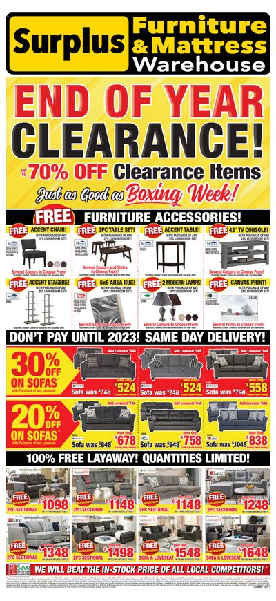 Surplus Furniture & Mattress Warehouse (Grand Falls Windsor) Flyer November 29 to December 19