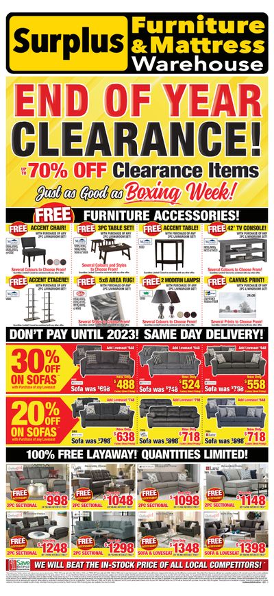 Surplus Furniture & Mattress Warehouse (Fredericton) Flyer November 29 to December 19