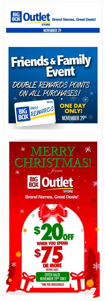 Big Box Outlet Store Flyer November 29