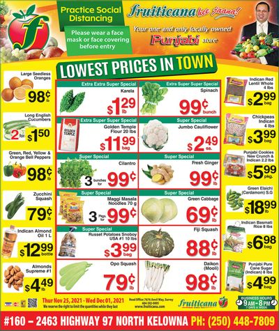 Fruiticana (Kelowna) Flyer November 25 to December 1
