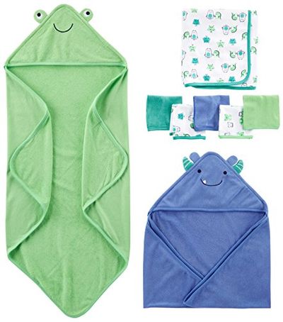 Simple Joys by Carter's Baby Boys' 8-Piece Towel and Washcloth Set, Blue/Green, One Size $21 (Reg $30.00)
