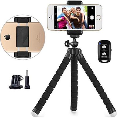 UBeesize Phone tripod, UBeesize Portable and Adjustable Camera Stand Holder with Wireless Remote and Universal Clip, Compatible with iPhone, Android Phone, Camera, Sports Camera GoPro $19.59 (Reg $22.99)