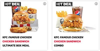 KFC Canada Cyber Monday Promo: 25% Off Famous Chicken Sandwich Meals