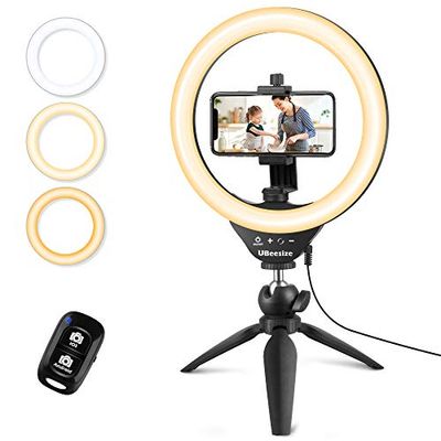 UBeesize 10'' Ring Light with Mini Tripod Stand & Phone Holder, Phone Tripod with Ringlight for Live Streaming/Video Recording/Photography, Compatible with Phones and Cameras $34.27 (Reg $36.99)