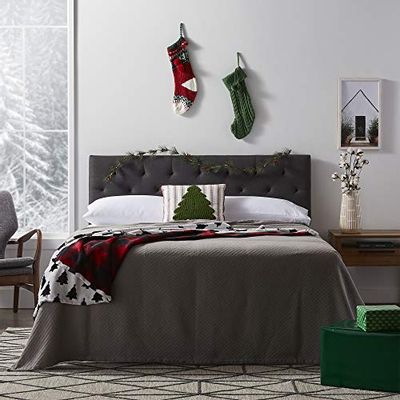 LUCID Mid-Rise Upholstered Headboard - Adjustable Height from 34” to 46” - Queen - Charcoal $117.77 (Reg $163.25)