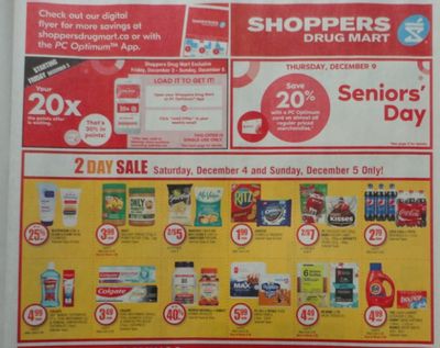 Shoppers Drug Mart Canada: 20x Loadable Offer December 2nd – 5th