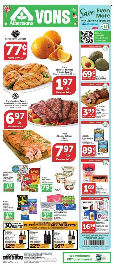 Vons (CA) Weekly Ad Flyer November 30 to December 7