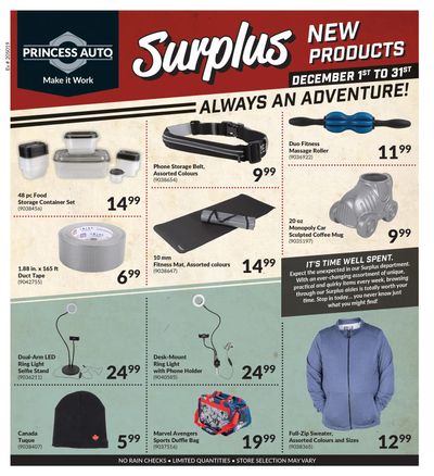 Princess Auto Surplus New Products Flyer December 1 to 31