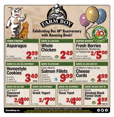 Farm Boy (Brantford, Cambridge, Hamilton, Kingston, Kitchener, London, Ottawa, Pickering, St. Catharines,  Toronto (excluding Aukland), Whitby, and Waterloo) Flyer December 2 to 8