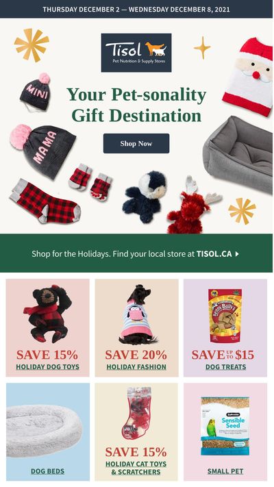 Tisol Pet Nutrition & Supply Stores Flyer December 2 to 8