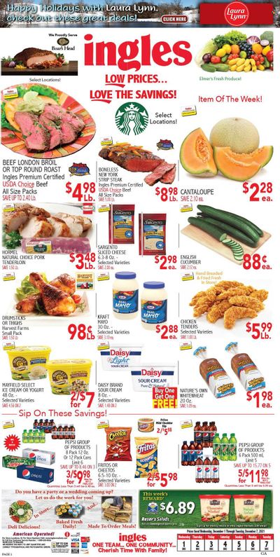 Ingles (GA, NC, SC, TN) Weekly Ad Flyer December 1 to December 8