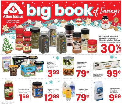 Albertsons (CA, ID, LA, MT, OR, TX, WA) Weekly Ad Flyer December 1 to December 8