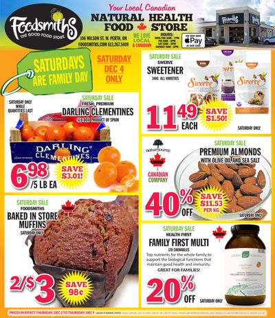 Foodsmiths Flyer December 2 to 9