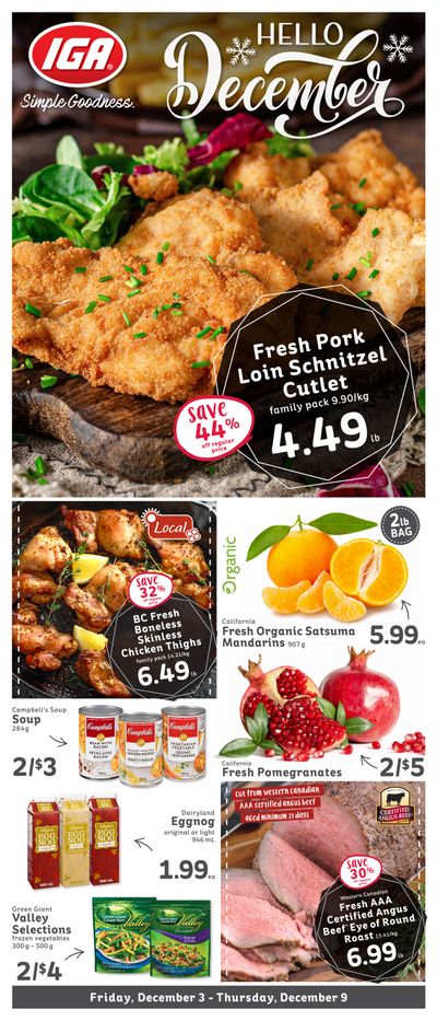 IGA Stores of BC Flyer December 3 to 9