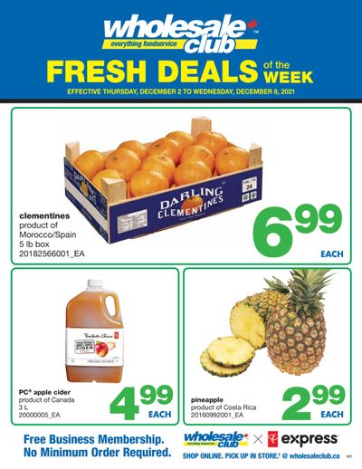 Wholesale Club (ON) Fresh Deals of the Week Flyer December 2 to 8