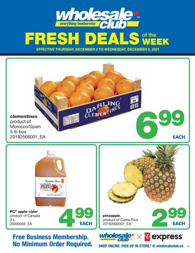 Wholesale Club (Atlantic) Fresh Deals of the Week Flyer December 2 to 8