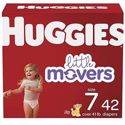 Diapers Size 7 - Huggies Little Movers Disposable Baby Diapers, 42ct, Giga Pack ( Packaging may vary ) $19.97 (Reg $26.97)