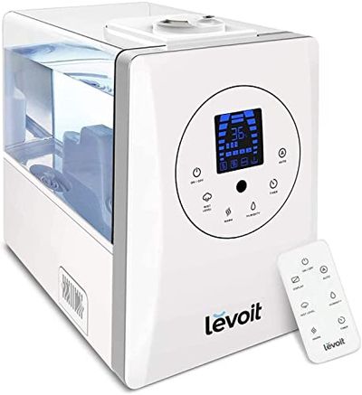 LEVOIT Humidifier for Bedroom, Warm and Cool Mist Humidifiers for Plants, Large Room, 6L Air Humidifier with Remote Control, Essential Oil Tray, Filterless, Auto Mode, Up to 60h, Display Off $81 (Reg $109.00)