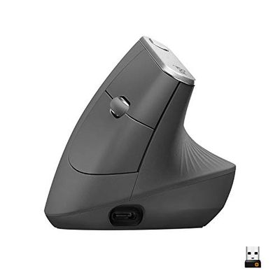 Logitech MX Vertical Wireless Mouse – Advanced Ergonomic Design Reduces Muscle Strain, Control and Move Content Between 3 Windows and Apple Computers (Bluetooth or USB), Rechargeable, Graphite $99.99 (Reg $129.99)