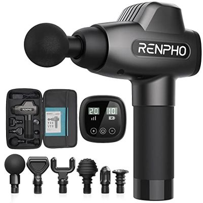 RENPHO Massage Gun, Deep Tissue Muscle Massager, Powerful Percussion Handheld Massager with Portable Case for Home Gym Office Post-Workout, Back Neck Shoulder Soreness Stiffness Knots Tension Cramp Relief $139.99 (Reg $149.99)