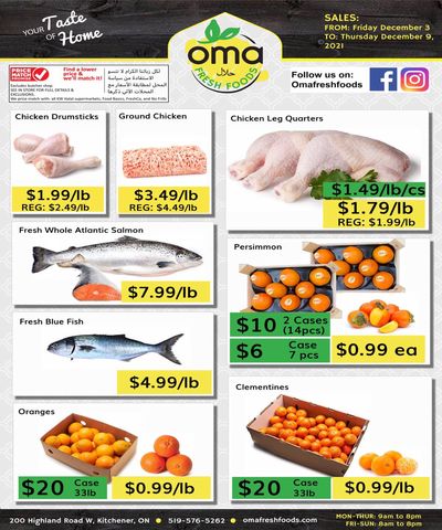 Oma Fresh Foods Flyer December 3 to 9