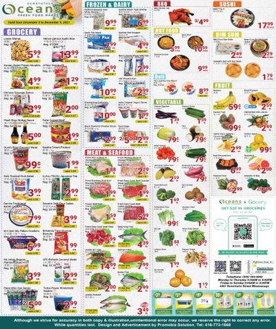 Oceans Fresh Food Market (Mississauga) Flyer December 3 to 9