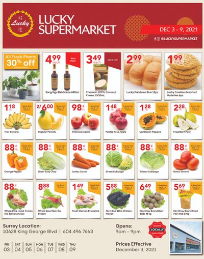 Lucky Supermarket (Surrey) Flyer December 3 to 9
