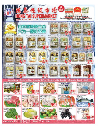 Hong Tai Supermarket Flyer December 3 to 9