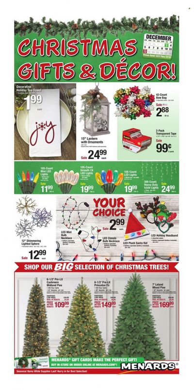 Menards Weekly Ad Flyer December 3 to December 10