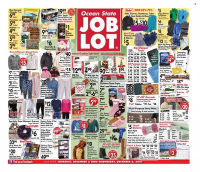 Ocean State Job Lot (CT, MA, ME, NH, NJ, NY, RI) Weekly Ad Flyer December 3 to December 10
