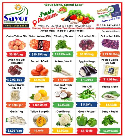 Savor Supermarket Flyer December 3 to 9