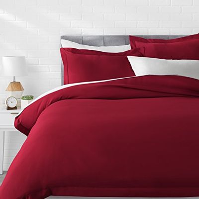 Amazon Basics Light-Weight Microfiber Duvet Cover Set - King, Burgundy $15.24 (Reg $26.40)