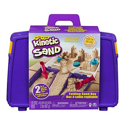 Kinetic Sand, Folding Sand Box with 2lbs of Kinetic Sand, Includes Molds and Tools, Play Sand Sensory Toys for Kids Ages 3 and up, Multicolor $12.97 (Reg $38.39)