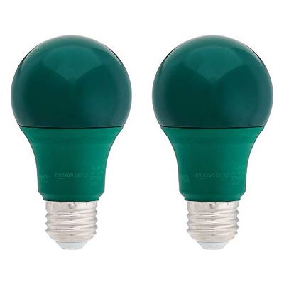 AmazonBasics 60 Watt Equivalent, Non-Dimmable, A19 LED Light Bulb | Green, 2-Pack $7.26 (Reg $9.01)
