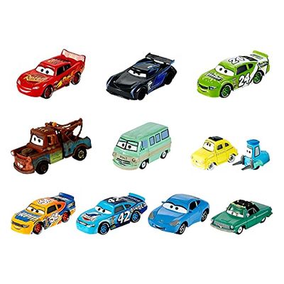 Mattel Disney Pixar Cars Die-Cast Mini Racers 10-Pack Vehicles, Miniature Racecar Toys for Racing, Small, Portable, Collectible Automobile Toys Based on Cars Movies, for Kids Age 3 and Up (HBW15) $37.61 (Reg $53.80) Mattel Disney Pixar Cars Die-Cast Mini Racers 10-Pack Vehicles, Miniature Racecar Toys for Racing, Small, Portable, Collectible Automobile Toys Based on Cars Movies, for Kids Age 3 and Up (HBW15) $37.61 (Reg $53.80)