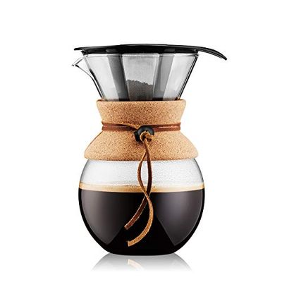 Bodum 11571-109 Pour Over 1 L Coffee Maker with Permanent Filter, 34 oz, Cork $19.99 (Reg $27.99)