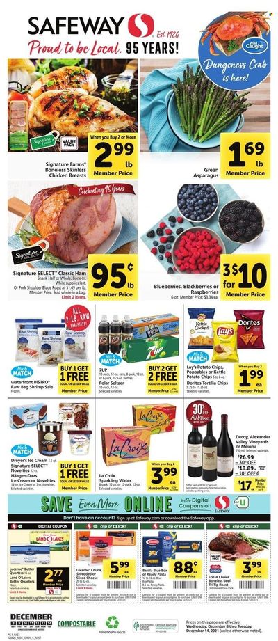 Safeway (AZ, CA, CO, HI, MD, NE, OR, VA, WA) Weekly Ad Flyer December 8 to December 15