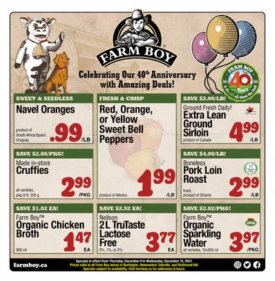 Farm Boy (Burlington, Newmarket, Oakville, Richmond Hill) Flyer December 9 to 15