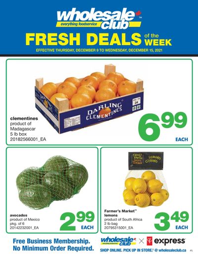 Wholesale Club (Atlantic) Fresh Deals of the Week Flyer December 9 to 15