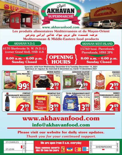 Akhavan Supermarche Flyer December 8 to 14