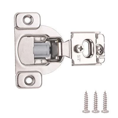 AmazonBasics AB-4012 Hinges, 1/2" Overlay, Nickel Plated, 25 Count $40.33 (Reg $58.35)