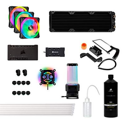 Corsair Hydro X Series XH305i Hardline Water Cooling Kit with/incl XC7 CPU Water Block, XR5 360mm Radiator, XD5 Pump Res and iCUE QL120 RGB Fans, CX-9070005-WW $574.99 (Reg $699.99)