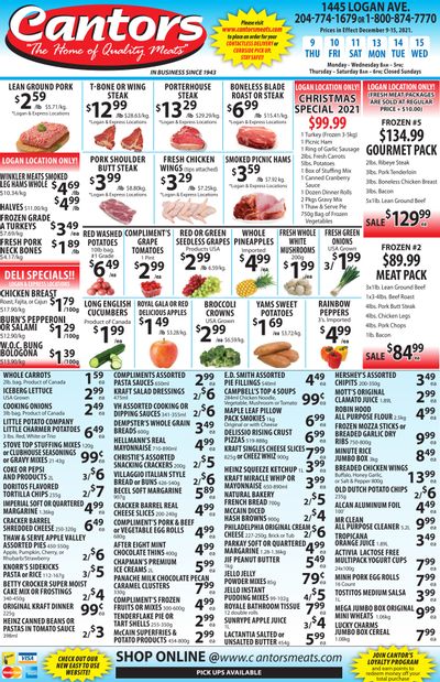 Cantor's Meats Flyer December 9 to 15